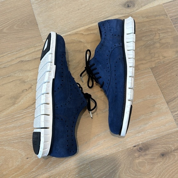 Cole Haan Mens Zerogrand Sneaker Oxford Size 11 Blue Suede Wingtip Shoes Brogues main image 8